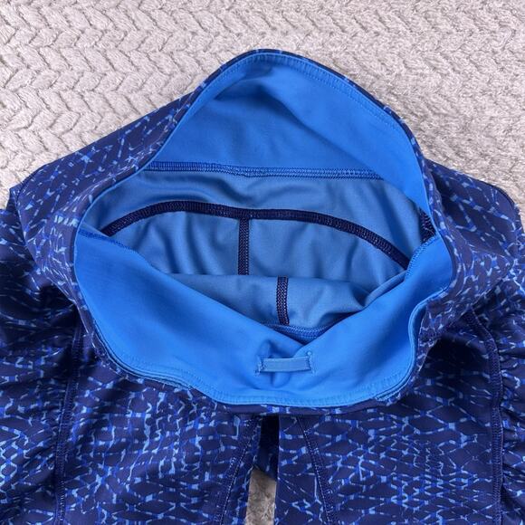 Lululemon Speed Track Shorts Womens 4 Blue Samba Snake Ruched Running Yoga‎ Gym - Picture 4 of 12